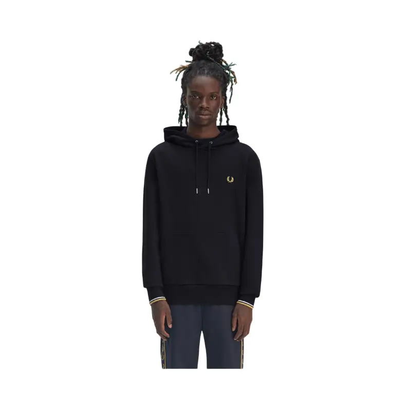 fred perry camisola com carapuço com borda com ponto descontínuo