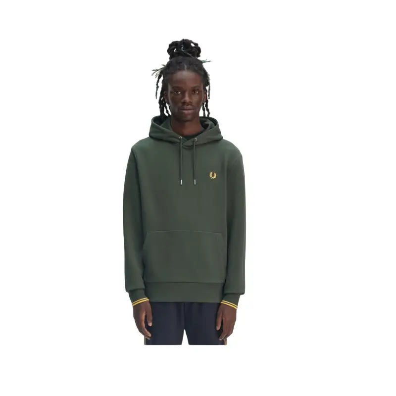 fred perry camisola com carapuço com borda com ponto descontínuo