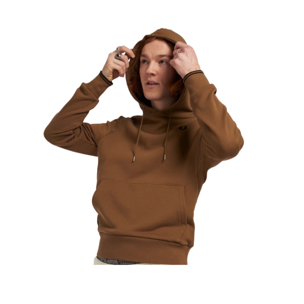 fred perry camisola com carapuço borda ponto descontinuado