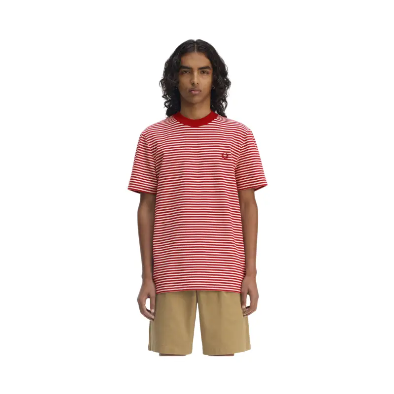 fred perry t-shirt pesada com riscas finas