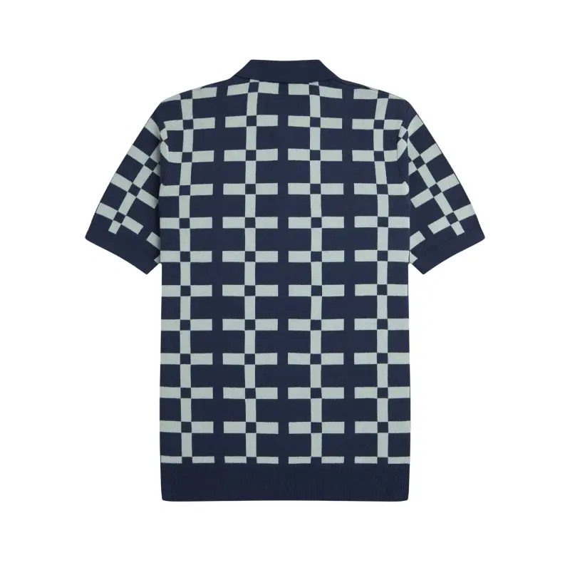 fred perry polo em malha jacquard geométrica