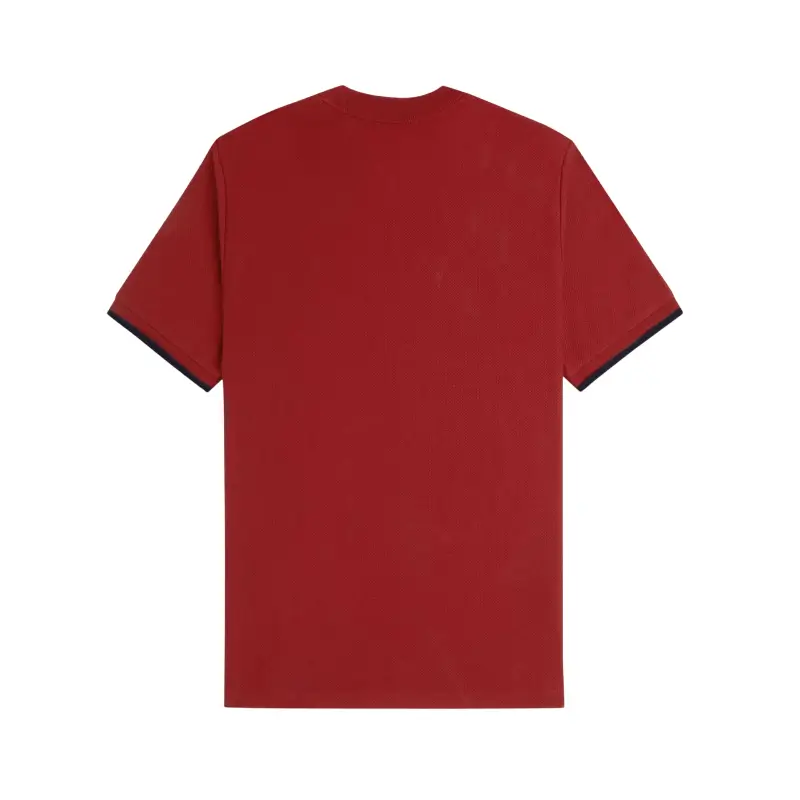 fred perry t-shirt em piqué com punhos com borda com ponto descontínuo
