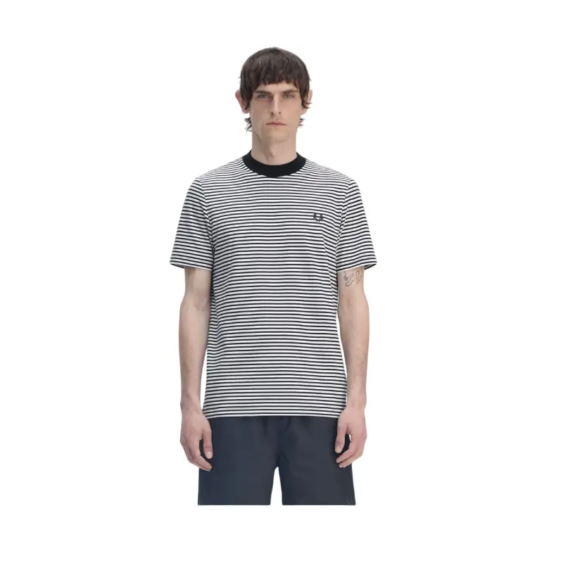 fred perry t-shirt pesada com riscas finas