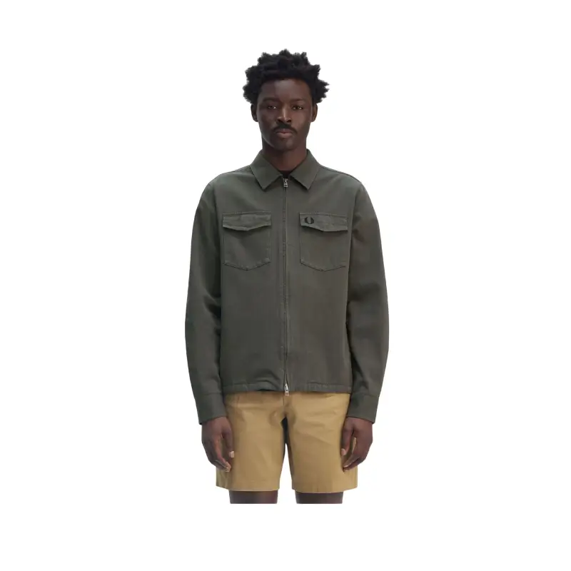 fred perry camisa/casaco em sarja com fecho de correr integral
