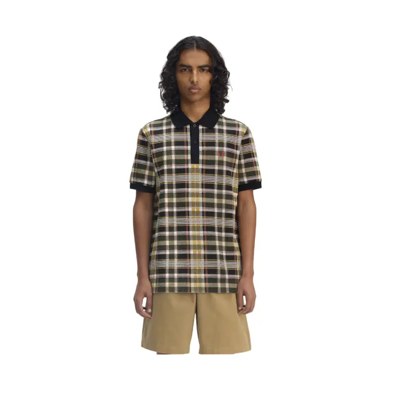 fred perry polo com quadrados