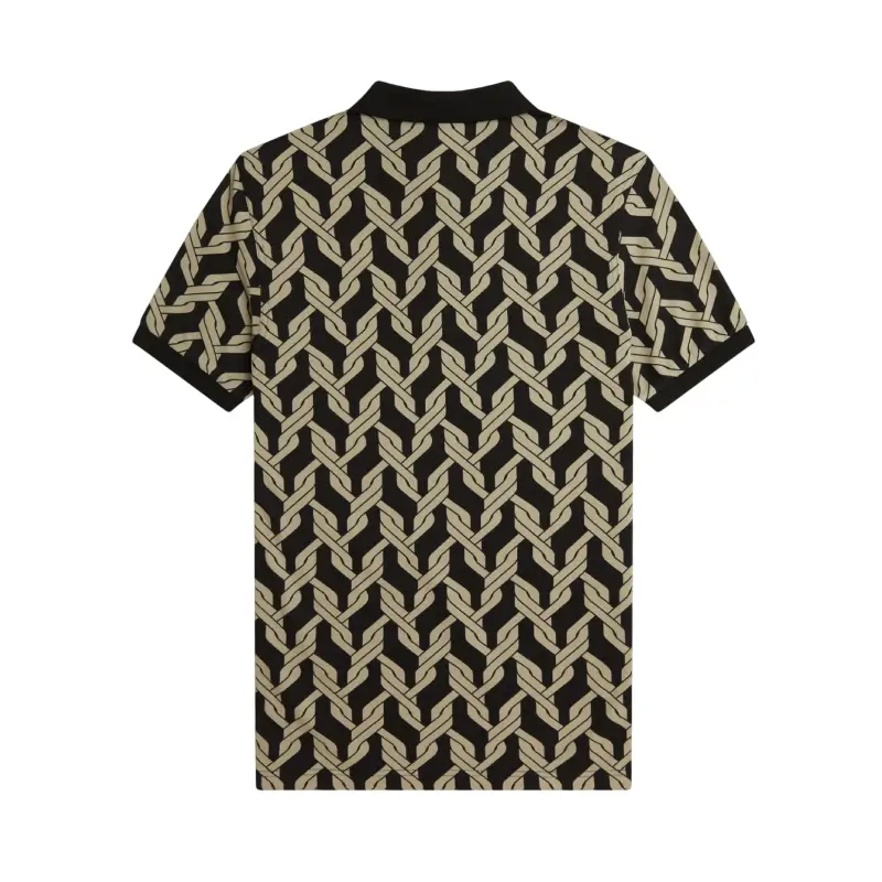 fred perry polo estampado em malha entrançada