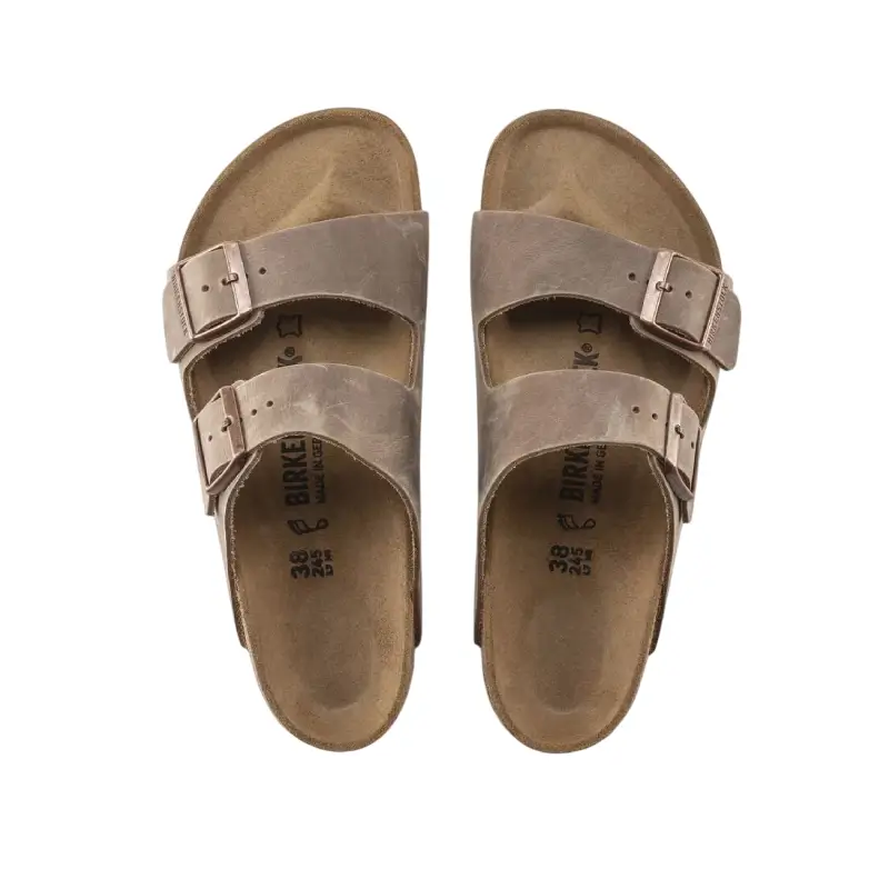 birkenstock chinelo arizona couro natural oleado