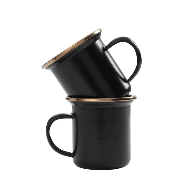 barebones living xícaras de café expresso esmaltadas (2pck)