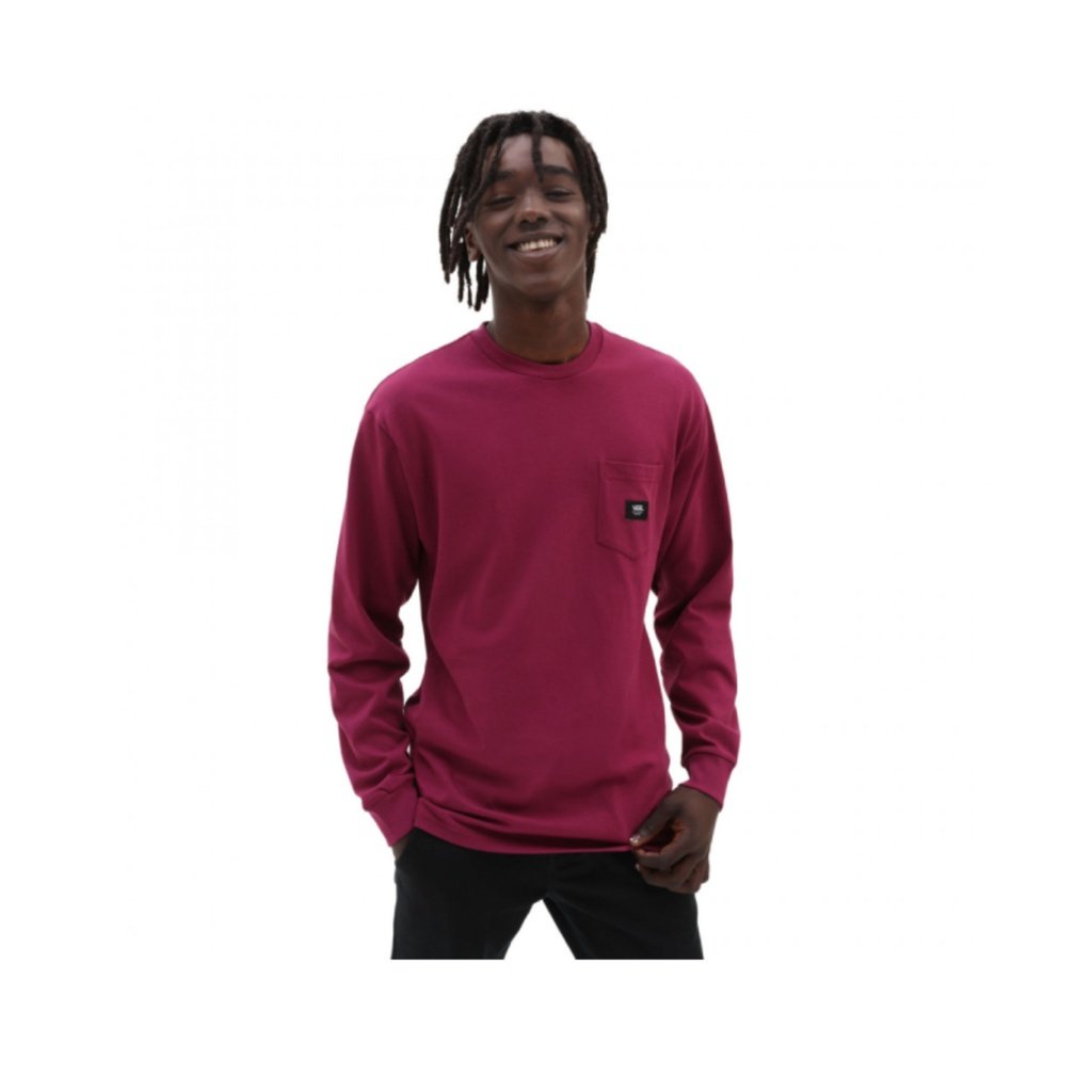 vans tshirt manga comprida com bolso patch