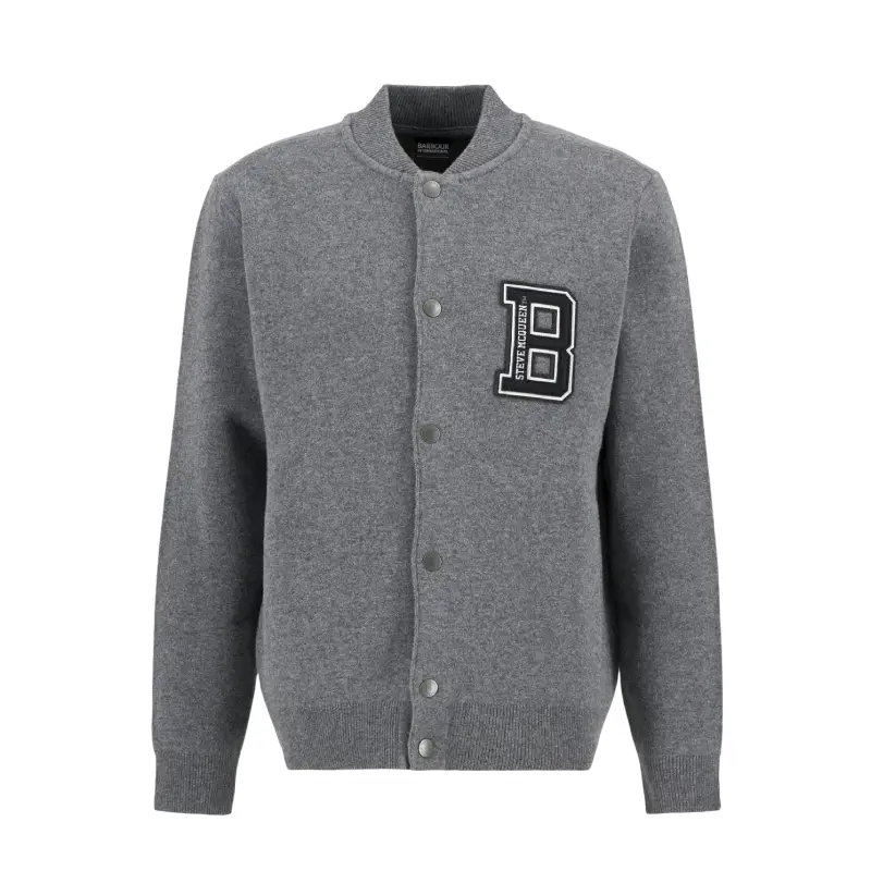 barbour international casaco bomber malha letterman