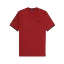 fred perry t-shirt em piqué com punhos com borda com ponto descontínuo