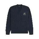 fred perry camisola malha entrançada com emblema de ténis