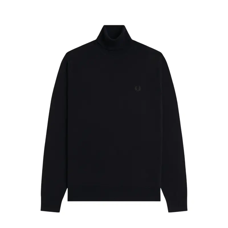 Camisola Fred Perry Roll Neck K9552 em azul-marinho, vista frontal