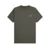 T-shirt Fred Perry Ringer M3519 em verde caqui, vista frontal