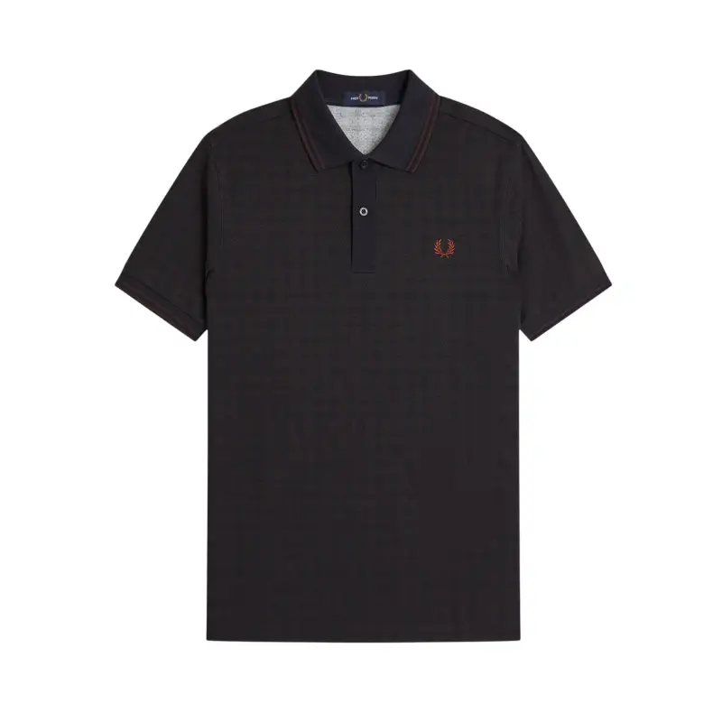 Polo Fred Perry Floral Print M3717 em azul-marinho, vista frontal