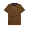 T-shirt Fred Perry Heavyweight Fine Stripe M6581 em castanho e azul-marinho, vista frontal