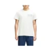 T-shirt Deus Ex Machina Unchained Tee em branco vintage, vista frontal no modelo