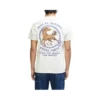 T-shirt Deus Ex Machina Unchained Tee em branco vintage, vista traseira no modelo