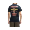 T-shirt Deus Ex Machina Cutaway Tee em preto, vista traseira no modelo