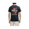 T-shirt Deus Ex Machina Global Spark Tee em preto, vista traseira no modelo
