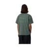 T-shirt Carhartt WIP Boxed em verde acinzentado, vista de costas no modelo