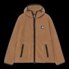 Carhartt WIP Blevin Liner WIP H Brown, vista de frente, com capuz e fecho preto