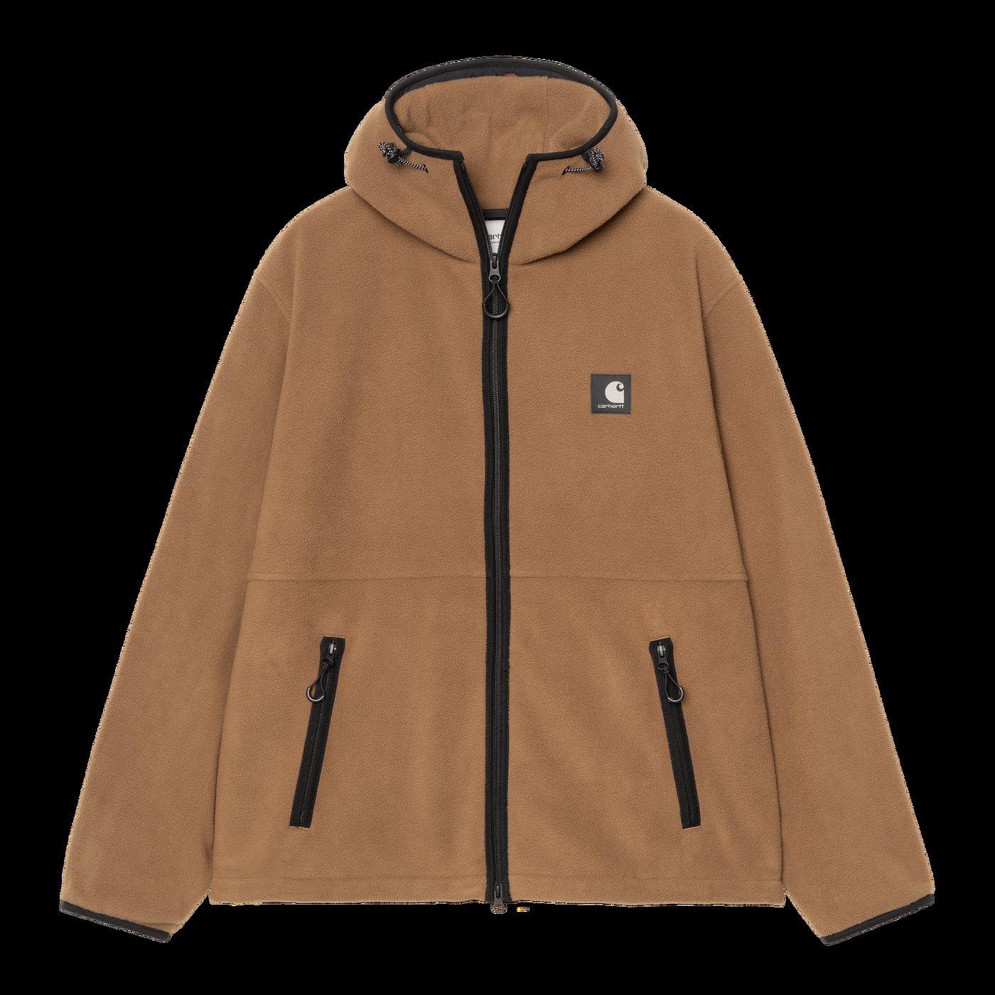 Carhartt WIP Blevin Liner WIP H Brown, vista de frente, com capuz e fecho preto