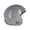 Capacete Roeg Jett Disco Ball, acabamento prateado cintilante, vista lateral.