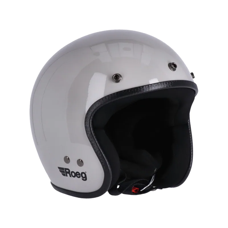 Capacete Roeg Jett Fog White, branco brilhante, vista de três quartos.