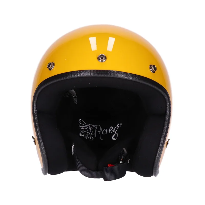 Capacete Roeg Jett Gloss Sunset, amarelo brilhante, vista frontal.