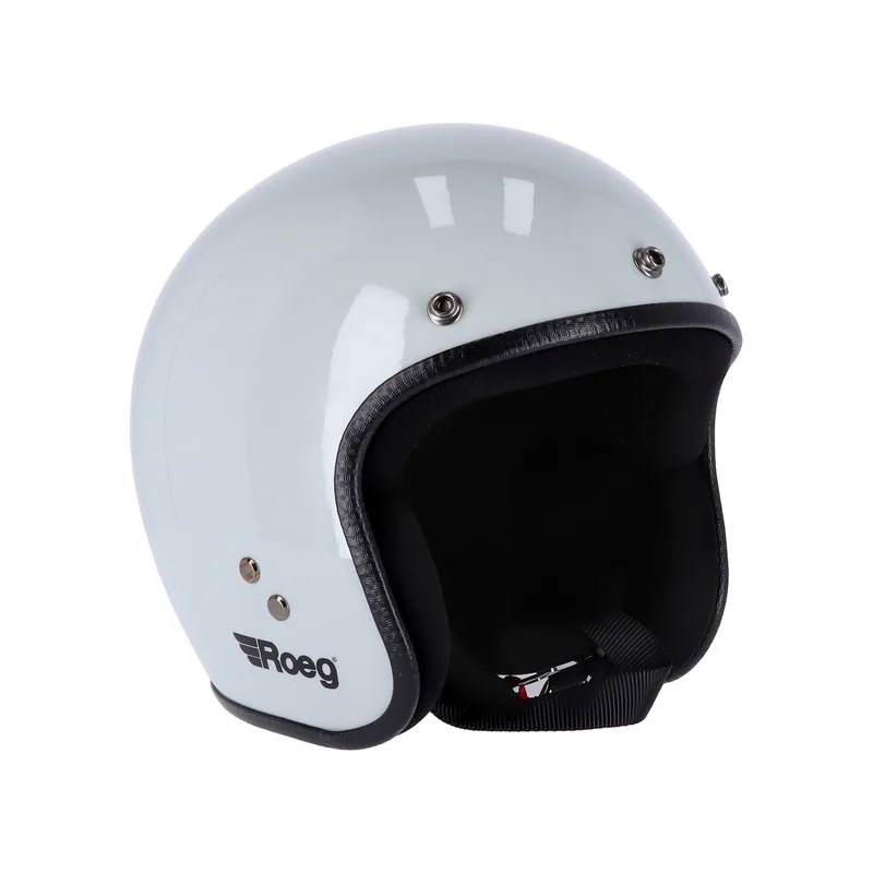 Capacete Roeg Jett Thunder Clouds, cinzento muito claro brilhante, vista de três quartos.