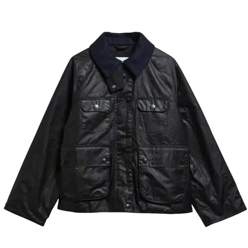 casaco Barbour x A.P.C. Spey encerado com quatro bolsos, vista frontal