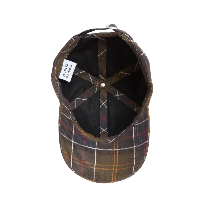 boné Barbour x A.P.C. tartan, vista interior