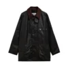 casaco Barbour x A.P.C. Beaufort encerado com gola castanha, vista frontal