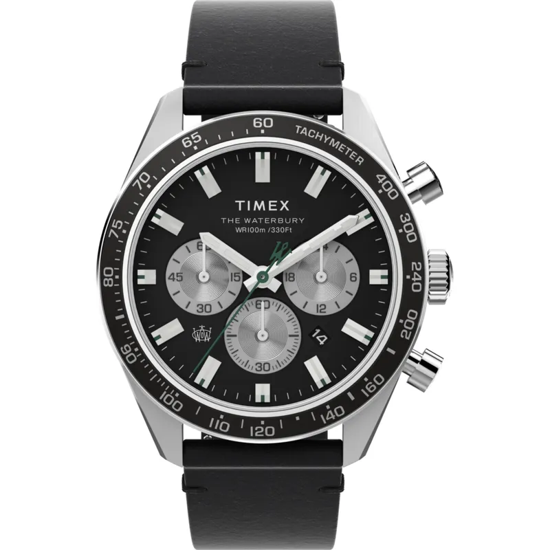 Relógio Timex Waterbury Cronógrafo com Pele Preta