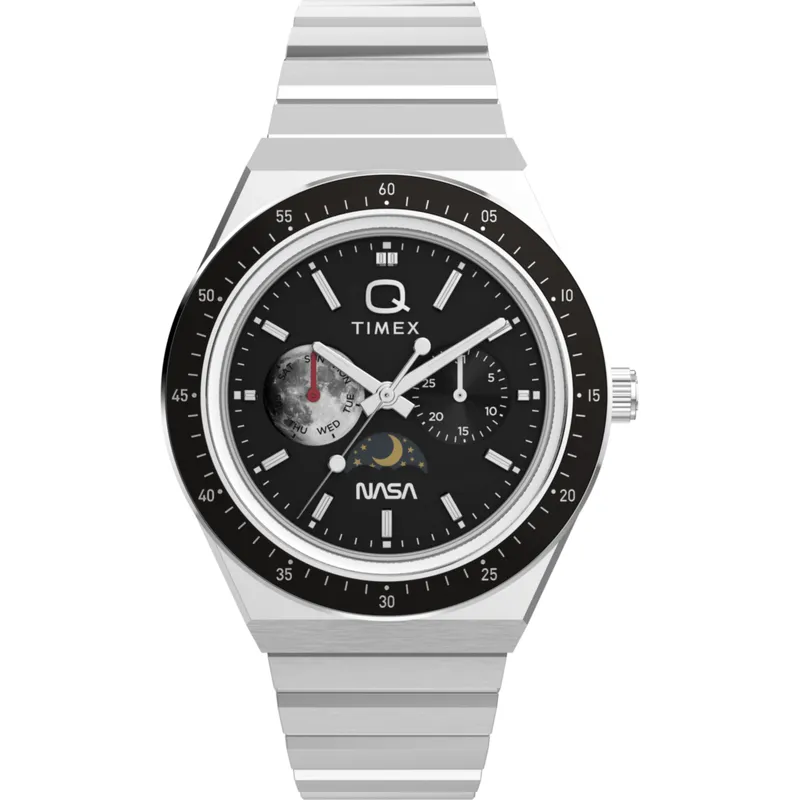 Relógio Timex Q NASA Prateado e Preto