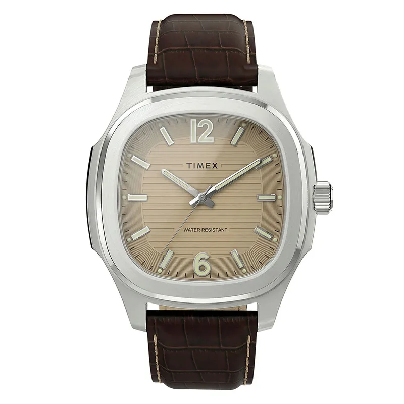 Relógio Timex Marquee Bege com Pele Castanha