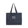 saco Barbour x A.P.C. em denim azul com bolso e logótipo, vista frontal